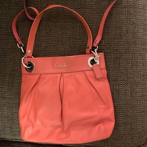 Coach Ashley pink mauve shoulder bag crossbody bag strap F17605
